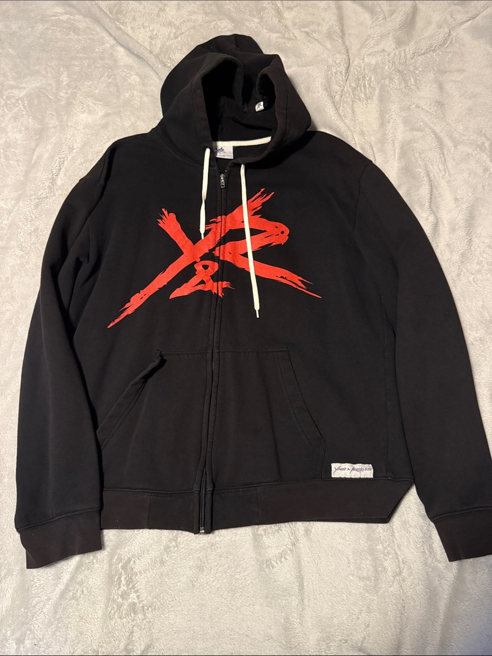 Large Young and Reckless Zip Hoodie
